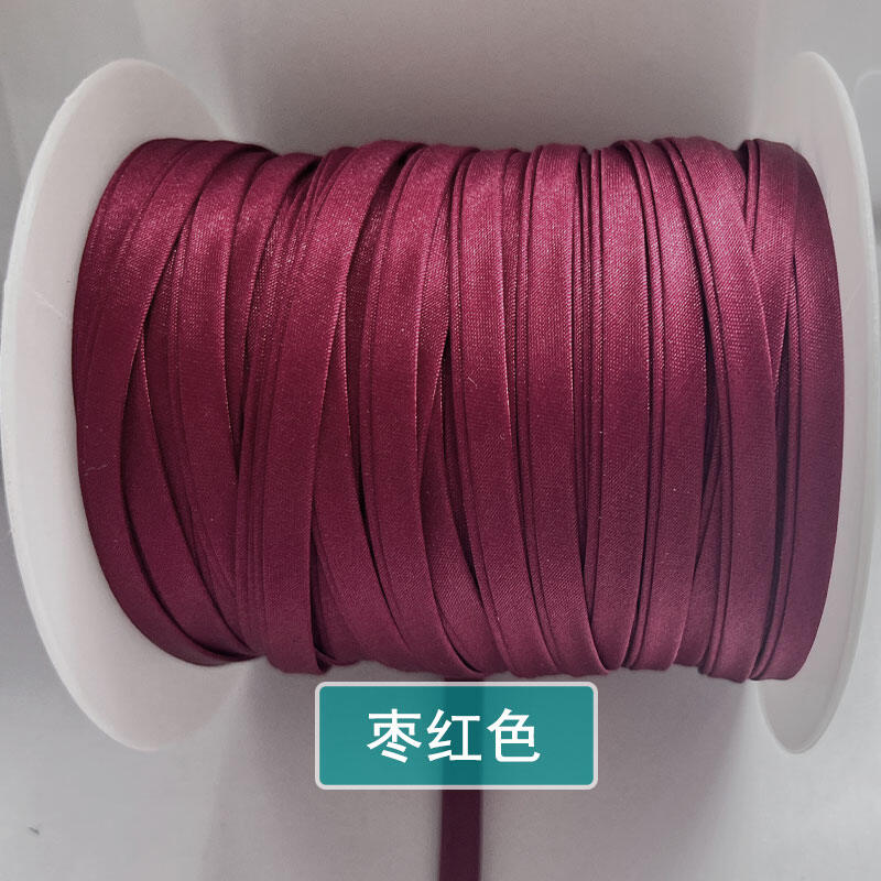 Rộng 5mm Chiều Dài 5m Không Cần Sắt Lụa Vải Charmeuse Sườn Xám Cắt Nghiêng Làm Sẵn Ràng Buộc 4 Cạnh Gấp Nhiều Màu Tùy Chọn Phong Cách Trung Quốc Mới