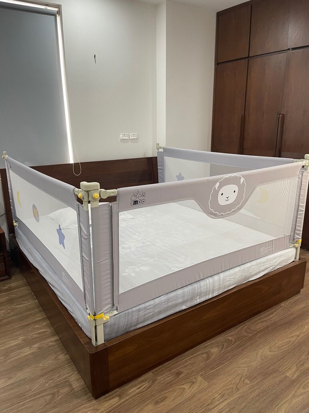 Bộ 02 thanh chắn giường Umoo cao cấp Hàn Quốc, 1 thanh 1m6 và 1 thanh 2m