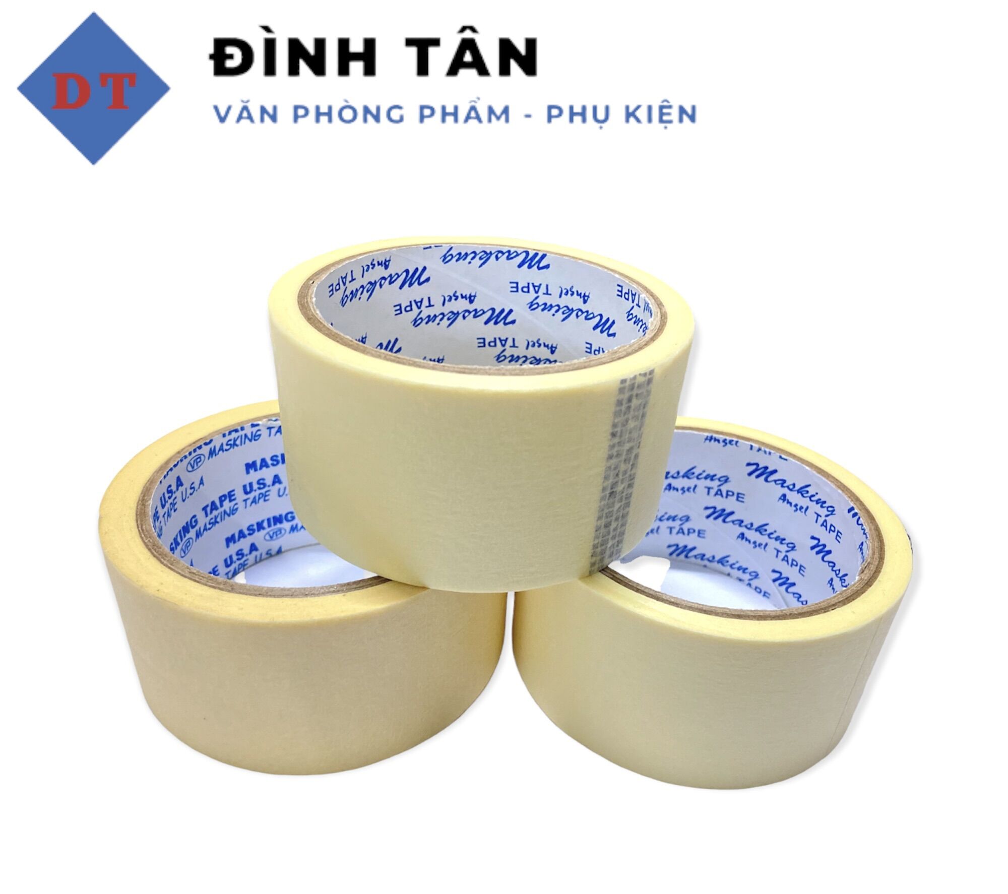 Băng Keo Giấy - 1,2F / 2,4F / 4,8F - Băng Dính Giấy Ghi Chú, Dán Viền Tranh Vẽ