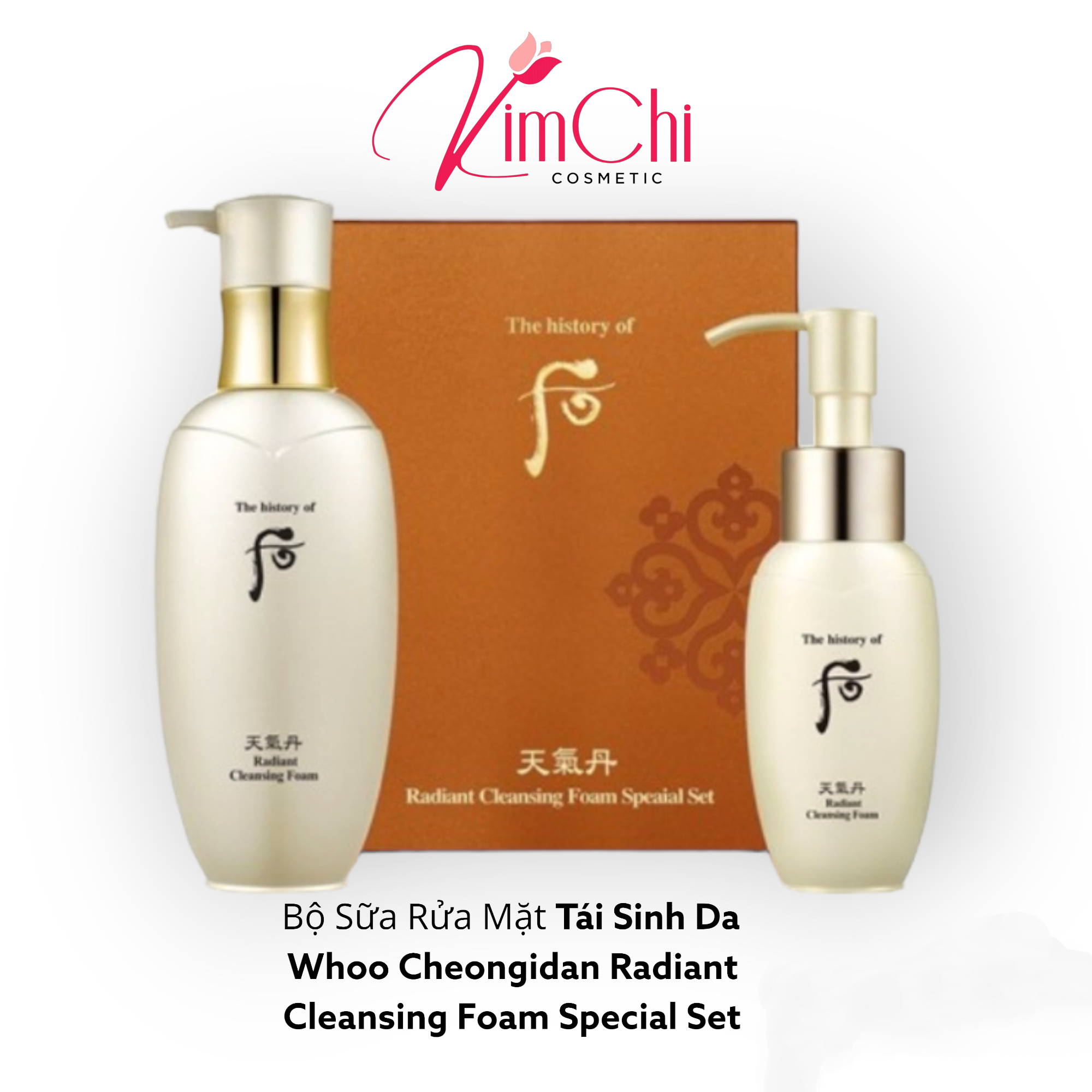 Set sữa rửa mặt tái sinh Whoo Radiant Cleansing Foam