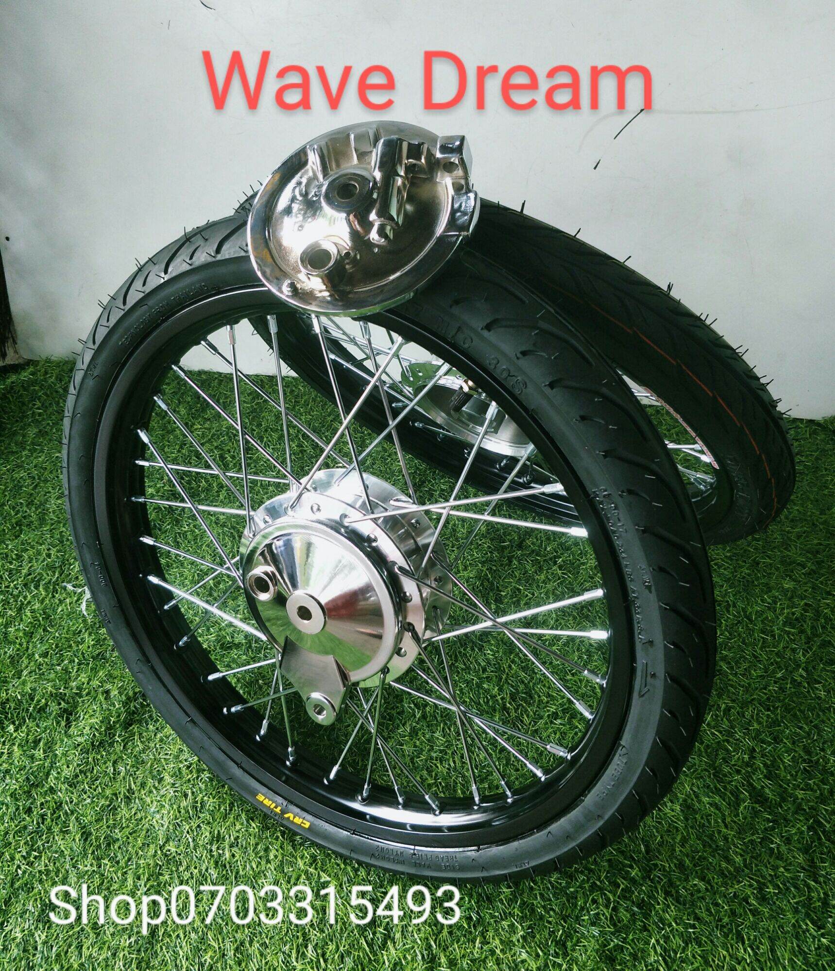 [HCM]  Cặp Bánh Căm Wave Dream Niền Nhôm THAILAN NHIỀU MÀU 1.4 1.4  FUIL VỎ RUỘT MÁ ĐÙM Và Các Dòng Xe Thắng Đùm Khác