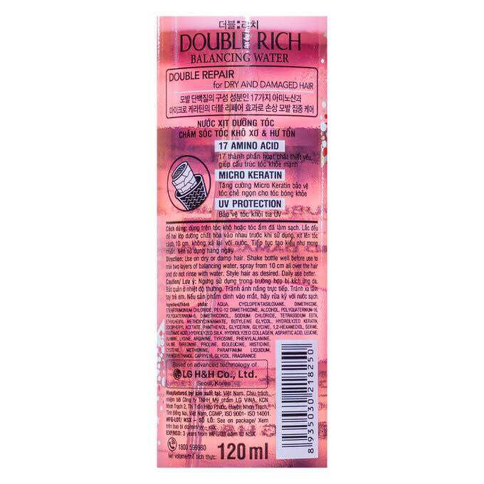 Xịt dưỡng tóc Double Rich 120ml