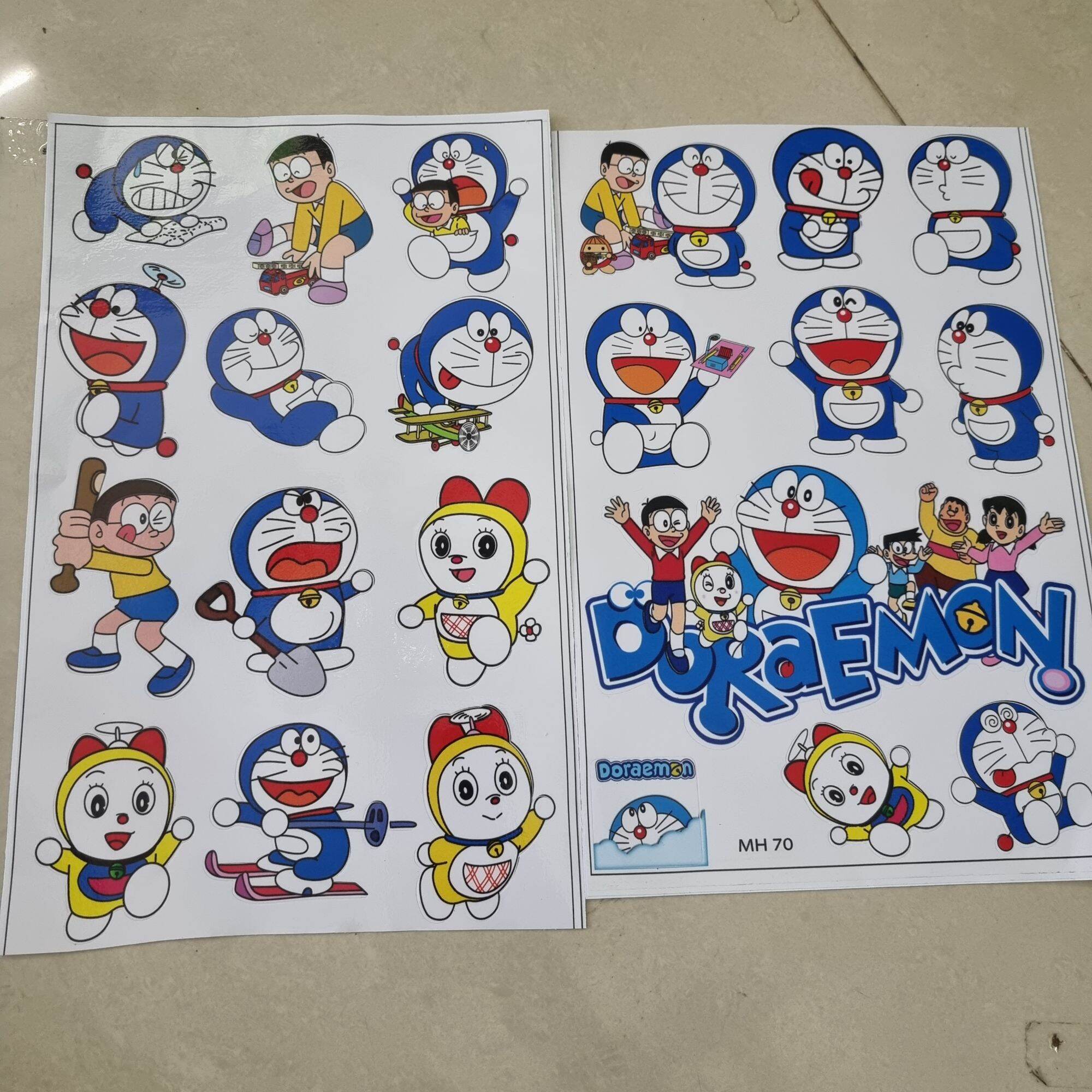 Combo 2 tấm logo sticker doremon không thấm nước không phai màu