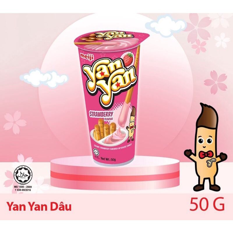 (5 Vị) Bánh Que Chấm Kem Yan Yan Meiji 50g