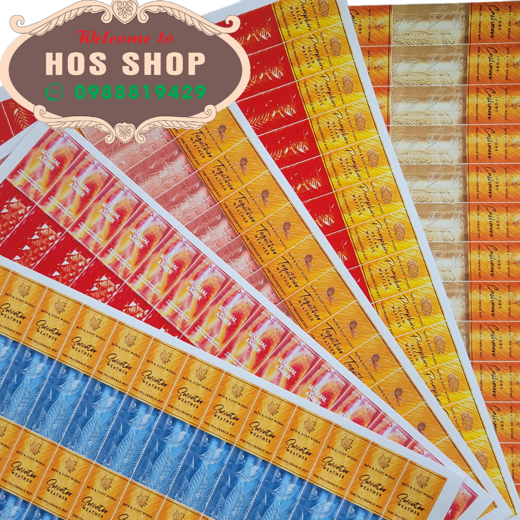 Tem dán chai chiết xịt thơm Bath&Body Works 10ml