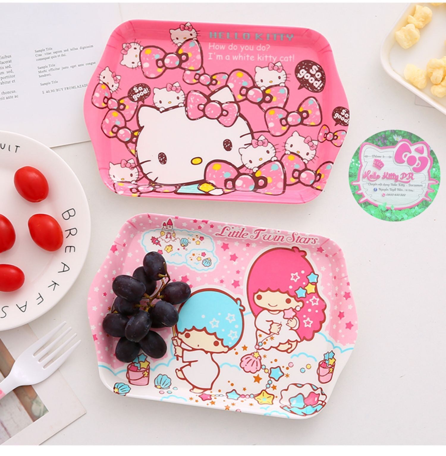Dĩa hình chữ nhật Hello Kitty - Doremon Doraemon