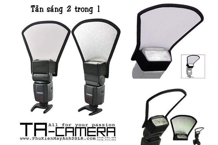 Tản sáng 2 mặt 2in1/Tay gấu cho đèn flash speedlite