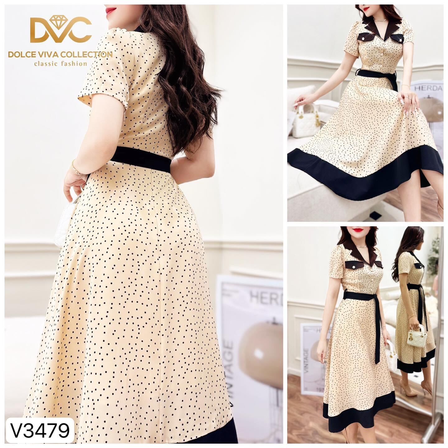 Váy xoè be chấm bi đến từ thương hiệu thời trang cao cấp