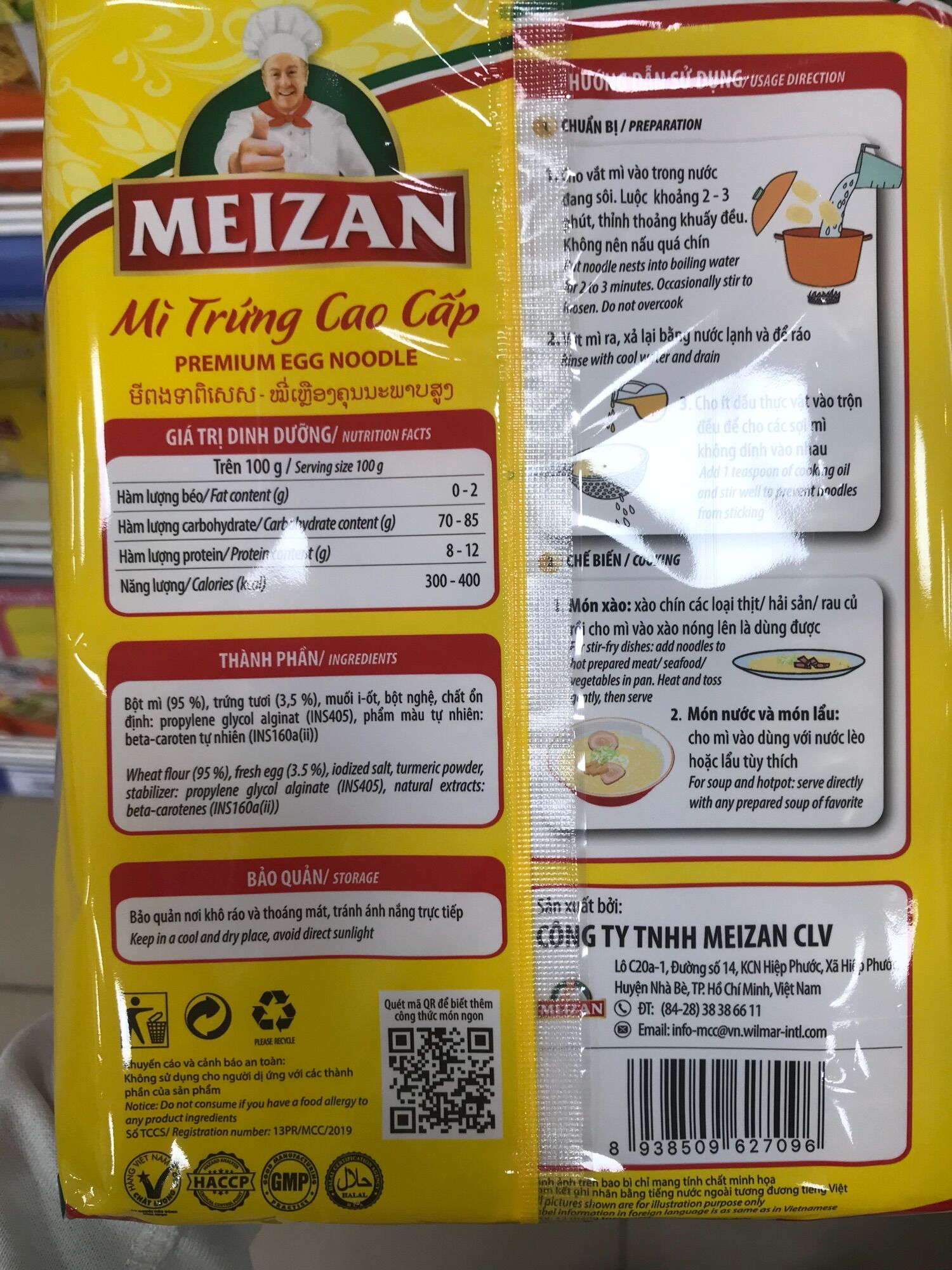mì trứng Meizan 500gr