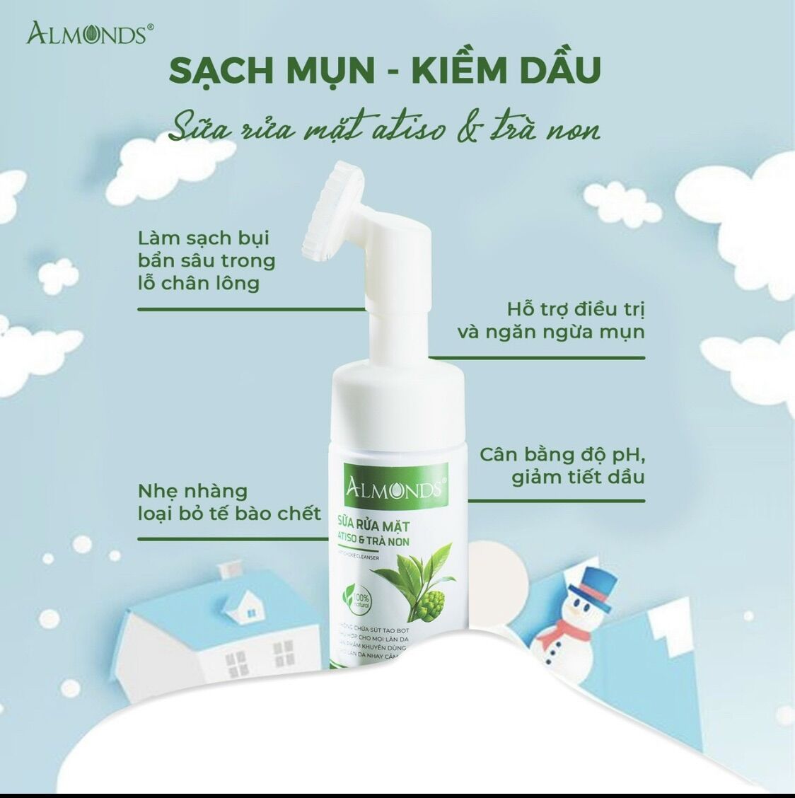 SỮA RỬA MẶT ATISO & TRÀ NON ALMONDS