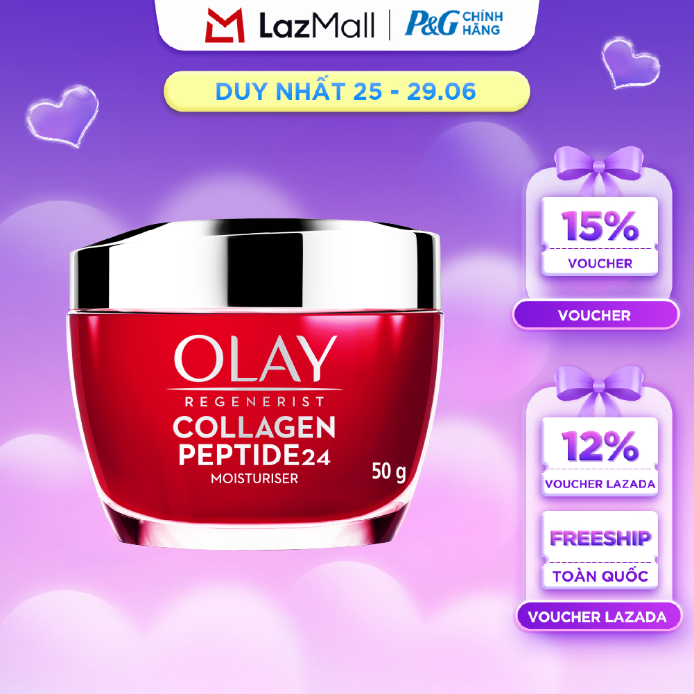 Kem Dưỡng Ban Ngày OLAY COLLAGEN Peptide 24 Căng Mướt, Sáng Khỏe  Phục Hồi Dấu Hiệu Lão Hóa Hũ 50G