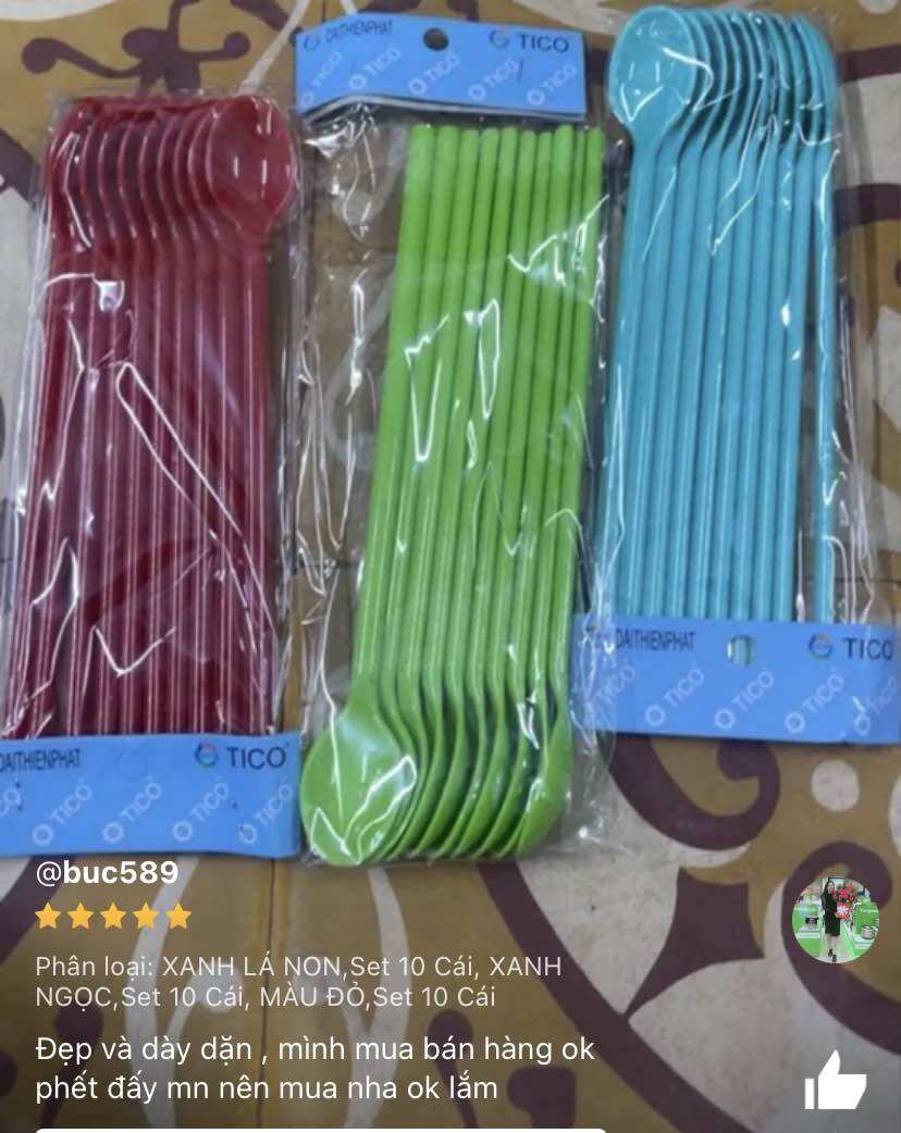🎉🎉Combo 10 Muỗng Nhựa Cà Phê, Sinh Tố (dài 2 Tất)