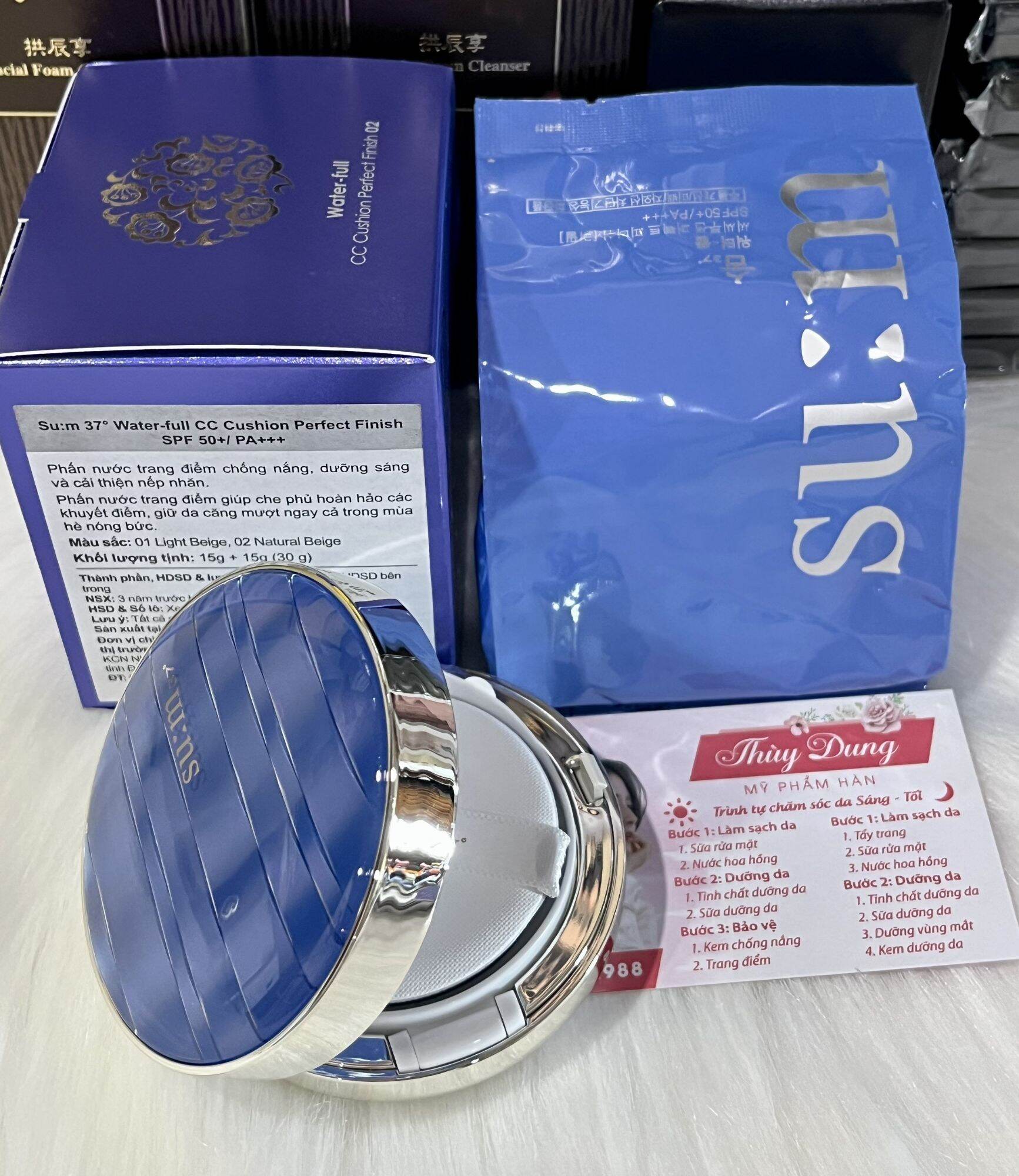 Phấn nước chống nắng su:m37 water full cc cushion perfect finish 15g +15g