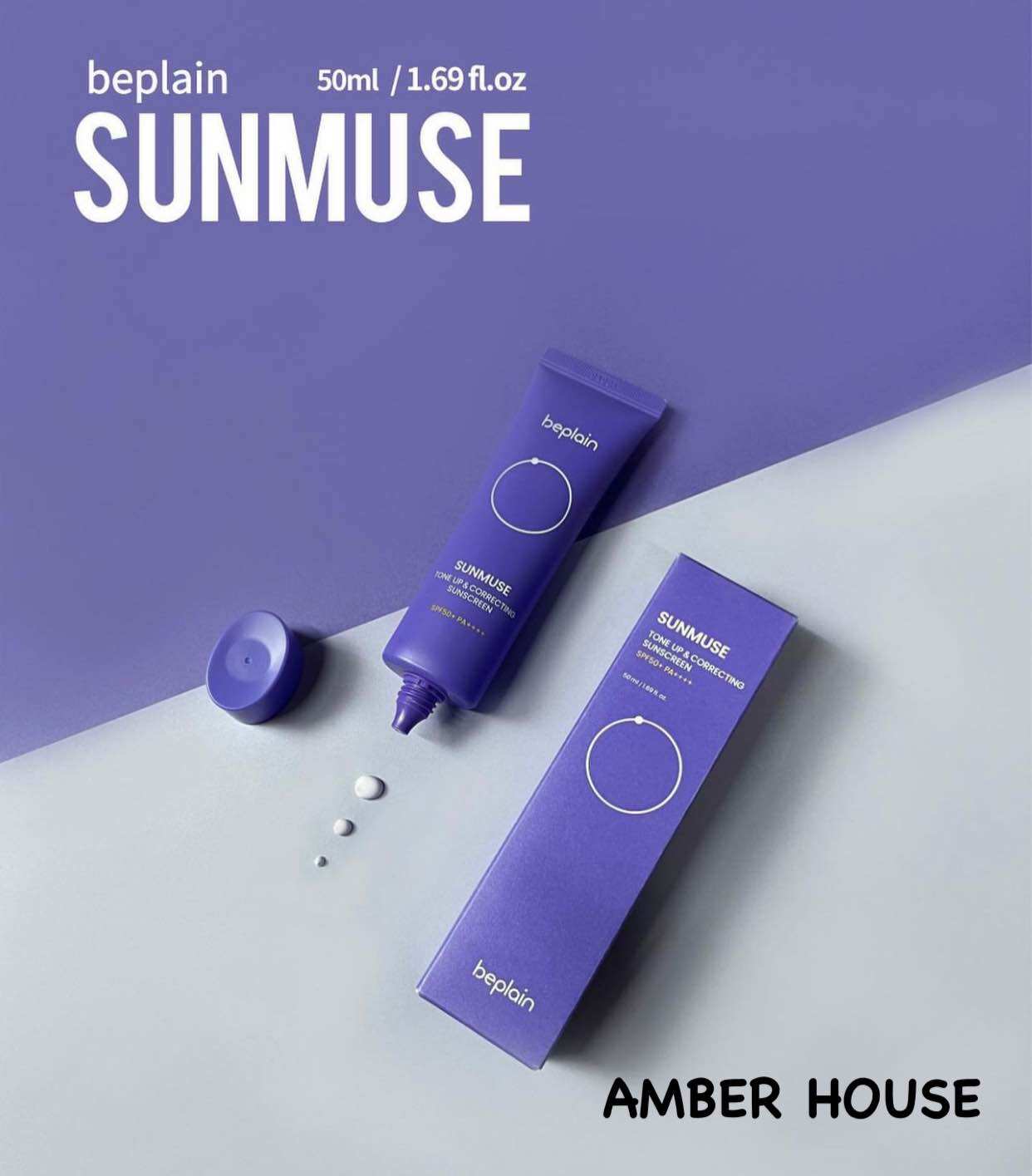 Kem chống nắng base tím beplain sunmuse filter lai nâng tone & hiệu chỉnh da spf 50+ pa++++ 50ml