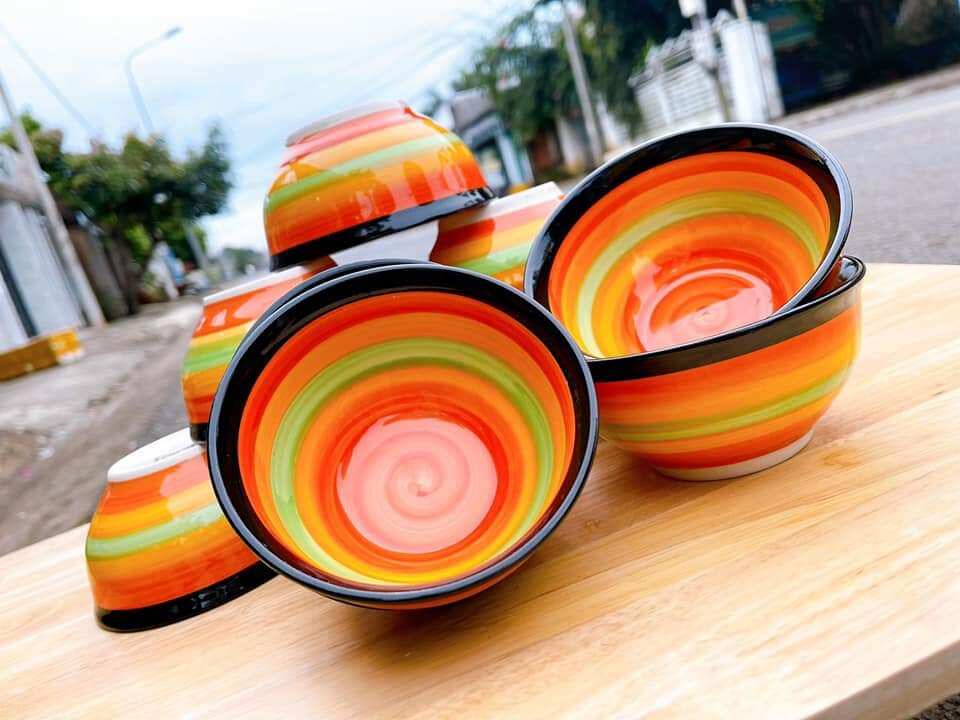 Set 10 chén sứ cầu vồng cao cấp