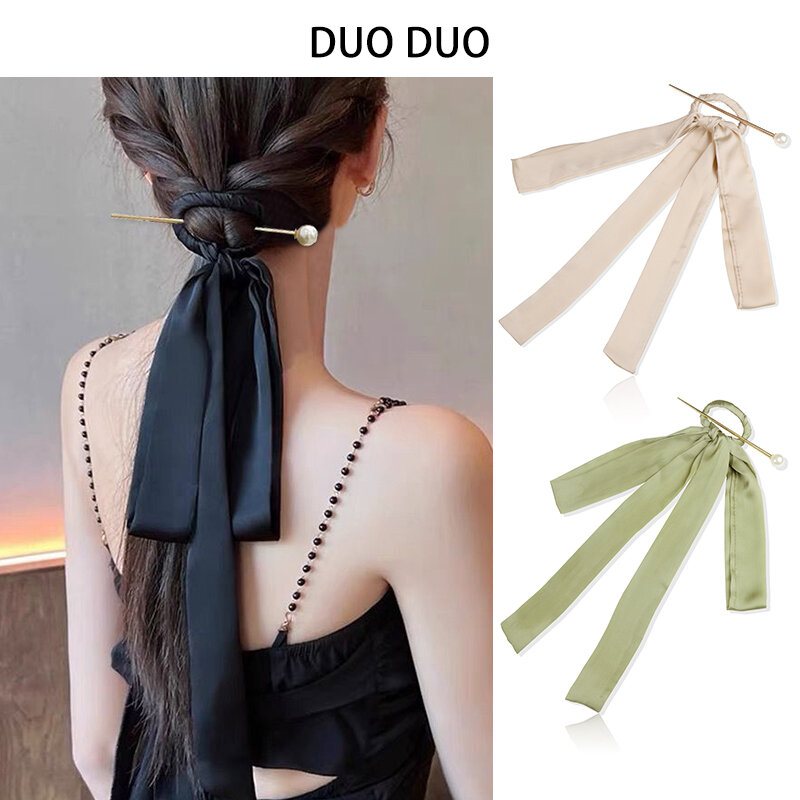 Trâm cài tóc phong cách trung quốc phụ kiện tóc băng đô nơ bướm cao cấp hán phục phụ kiện tóc trâm cài tóc đuôi ngựa màu đen phong cách cổ phụ kiện tóc nữ