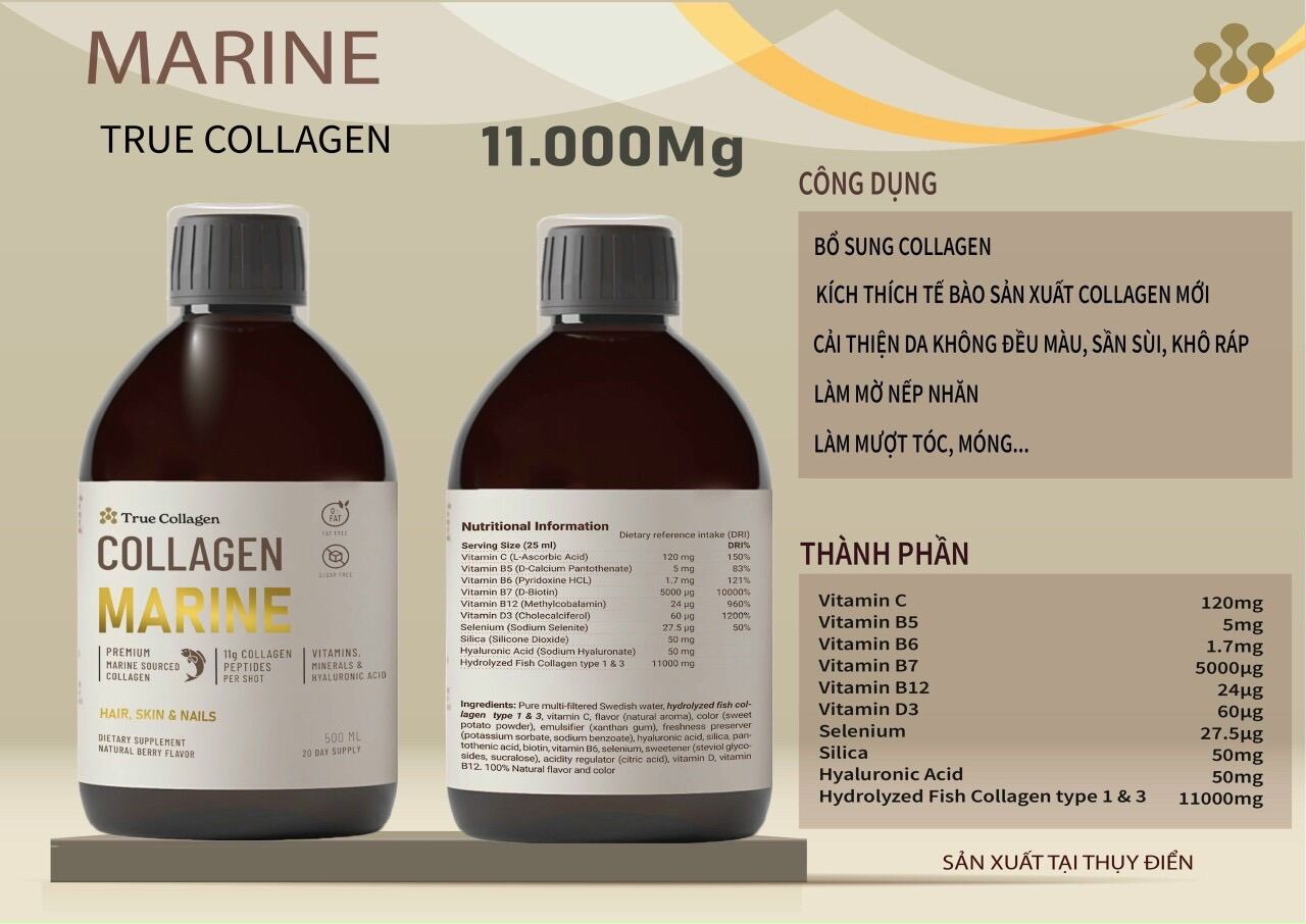 Collagen true nhập khẩu 100% từ Thuỵ Điển