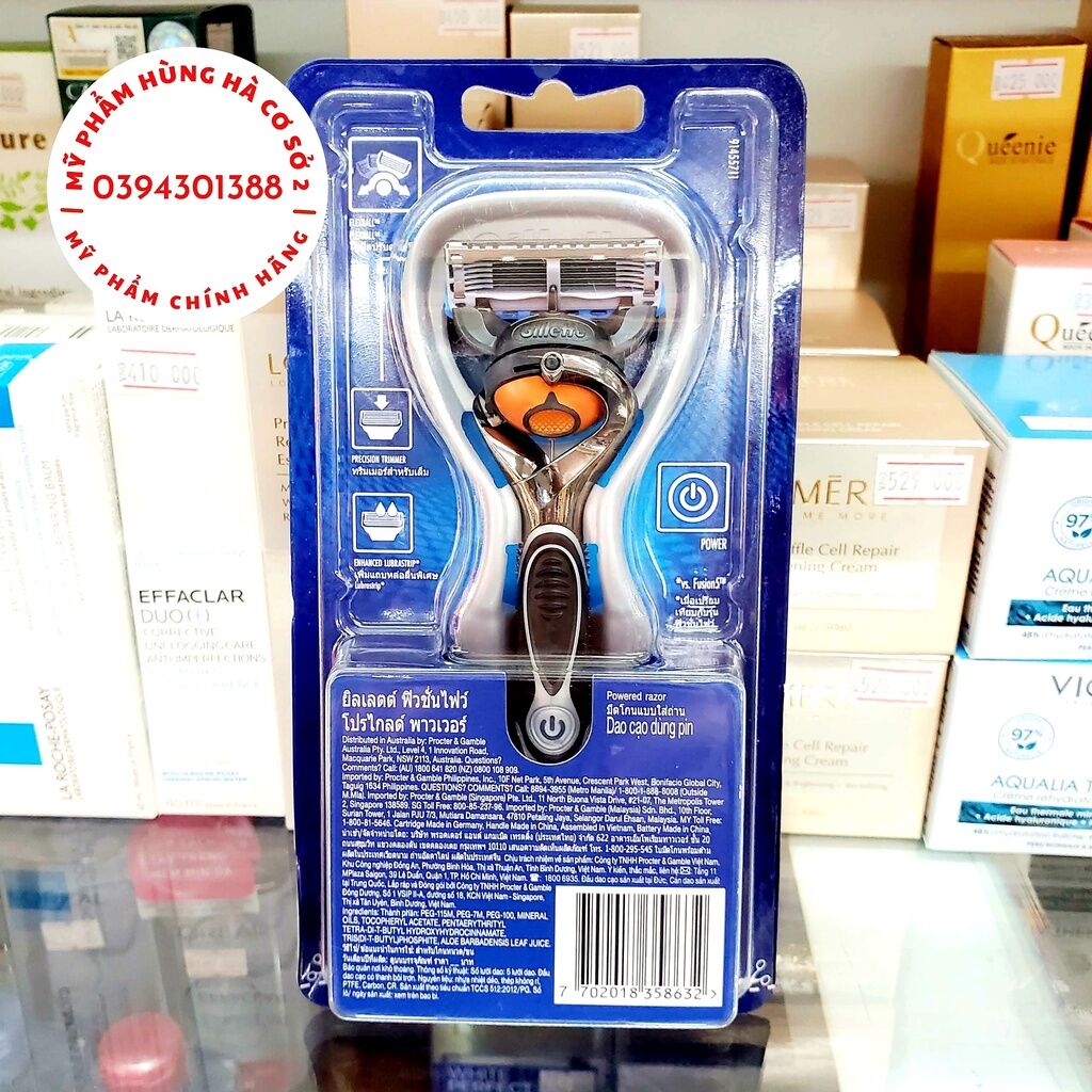 Bàn cạo râu Gillette Fusion Proglide Power 5 lưỡi dao dùng pin cao cấp
