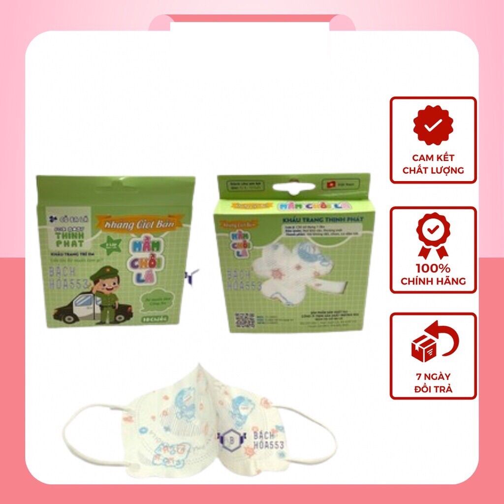 Set 10 Khẩu trang Mầm chồi lá Thịnh Phát cho bé từ 4-10 tuổi (hộp 10 chiếc)