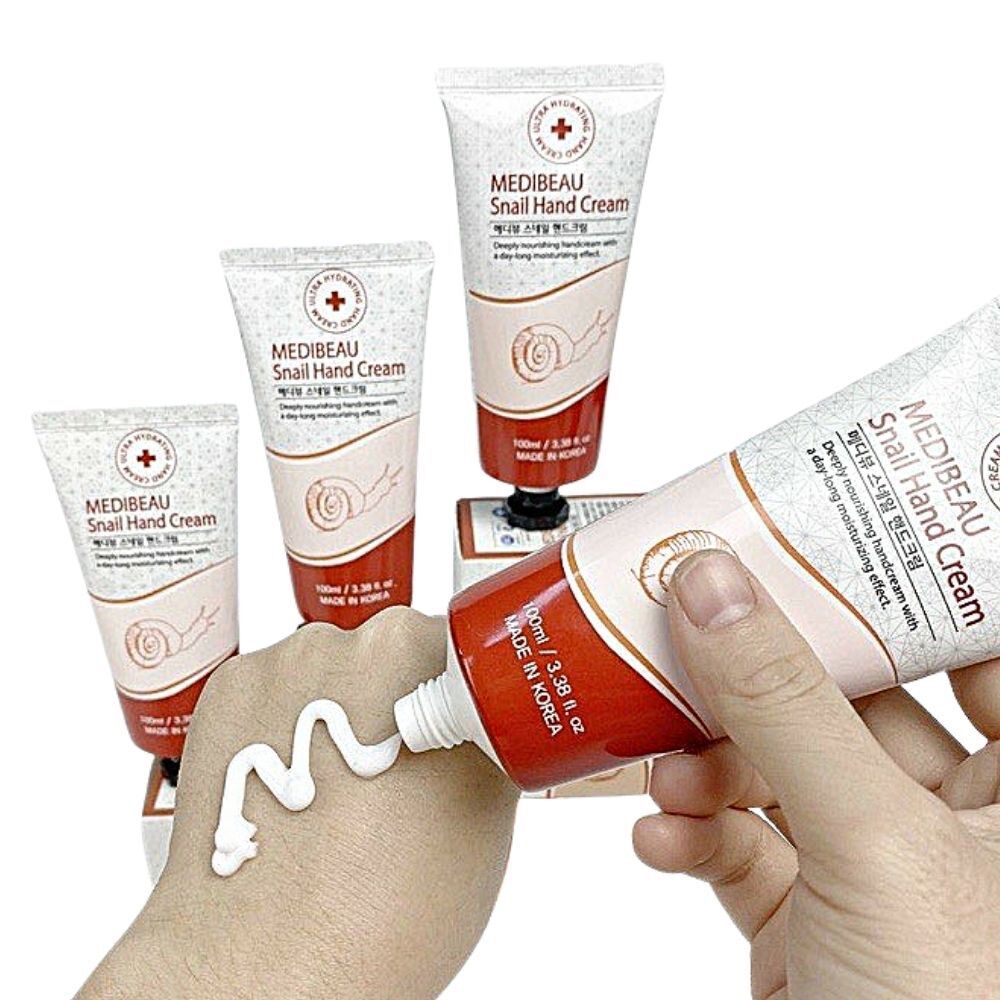 Kem dưỡng da tay chân, kem ốc sên hàn quốc kem dưỡng da tay medibeau snail hand cream 100ml.