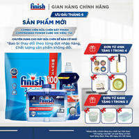 Combo Finish: Viên Rửa Chén Finish Nhật Bản Power Cube 100 Viên + Nước Làm Bóng + Dung Dịch Tẩy Rửa Máy Rửa Chén Bát