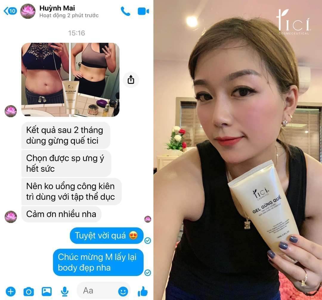 GEL TAN MỠ GỪNG QUẾ TICI ( GIẢM 5CM SAU 7 NGÀY )