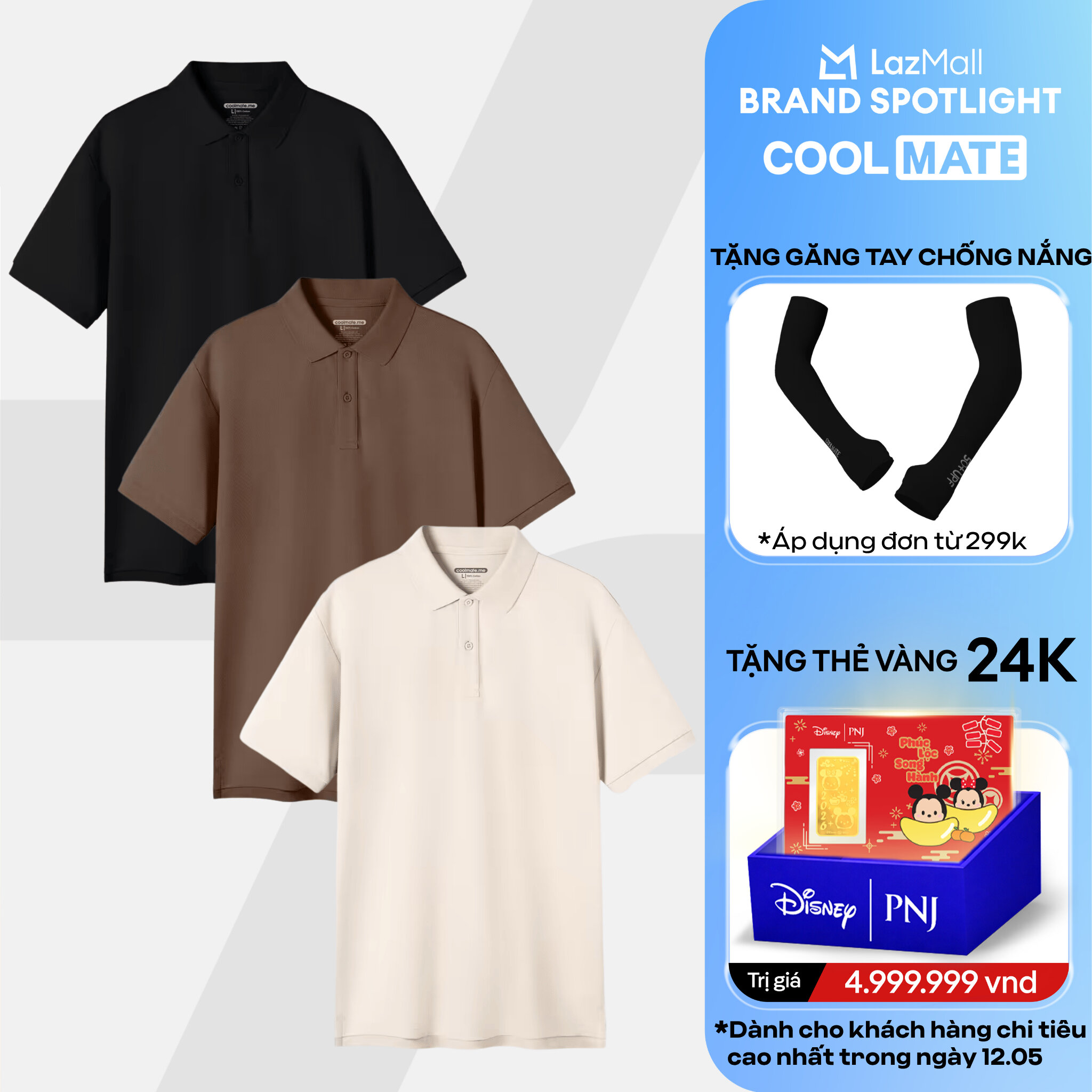 [DUY NHẤT 12.05 TẶNG QUÀ ĐƠN TỪ 299K]Pack 3 áo Polo nam Pique 100% Cotton bền màu - Coolmate