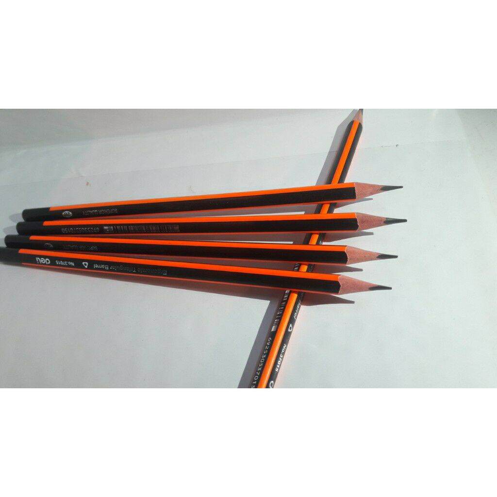 Hộp 12 cây bút chì Deli thân đỏ đen