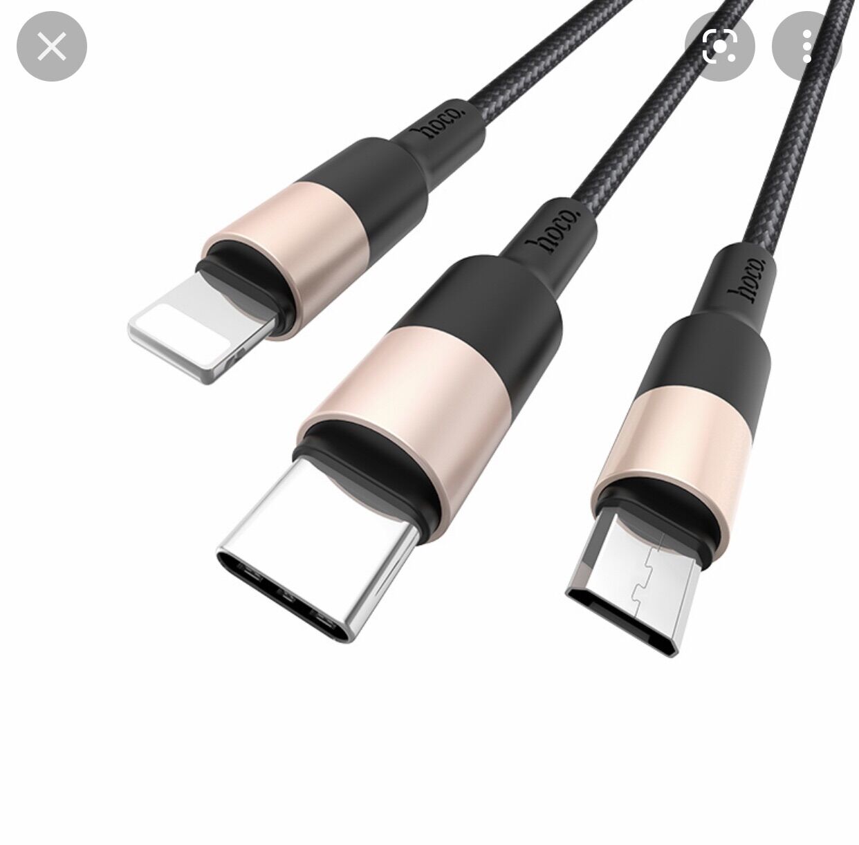 CÁP SẠC NHANH DÂY DÙ 3 IN 1 HOCO X26