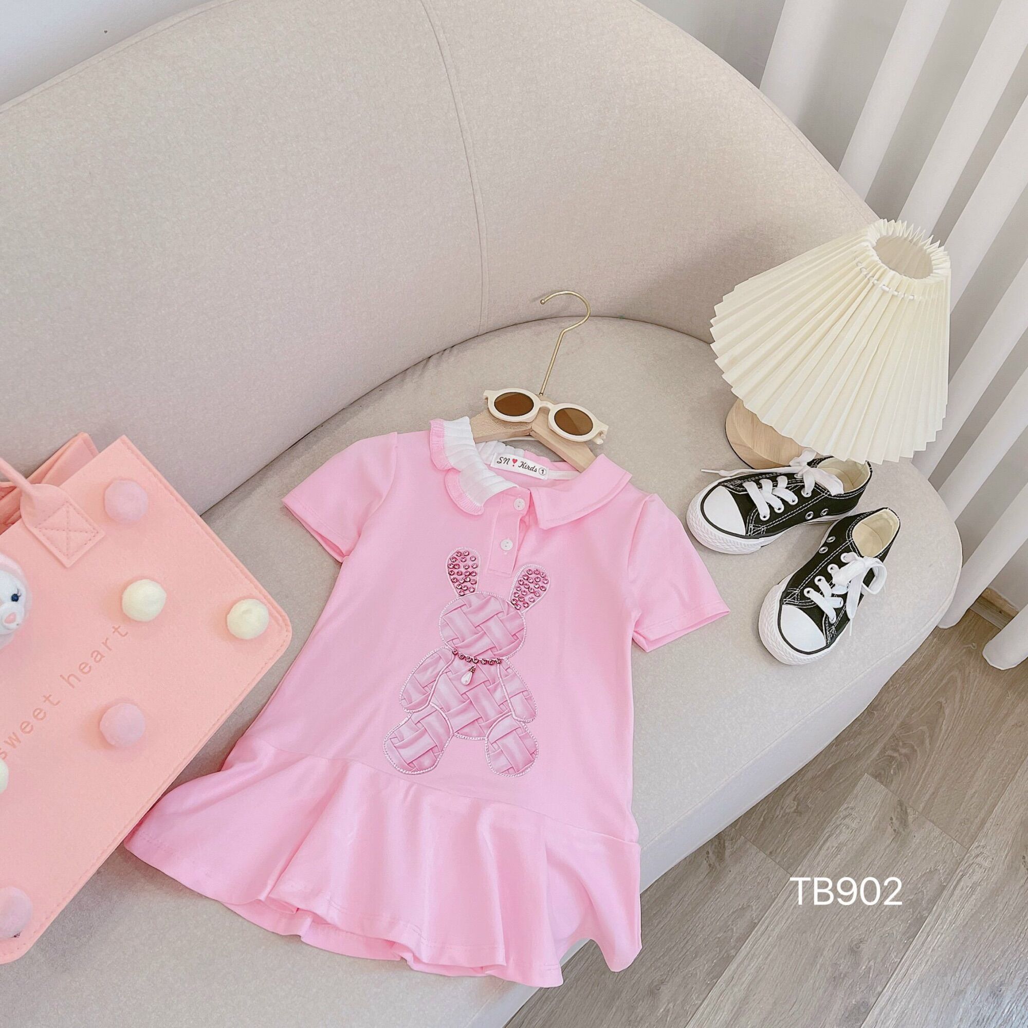 Váy bé gái vải polo cá sấu