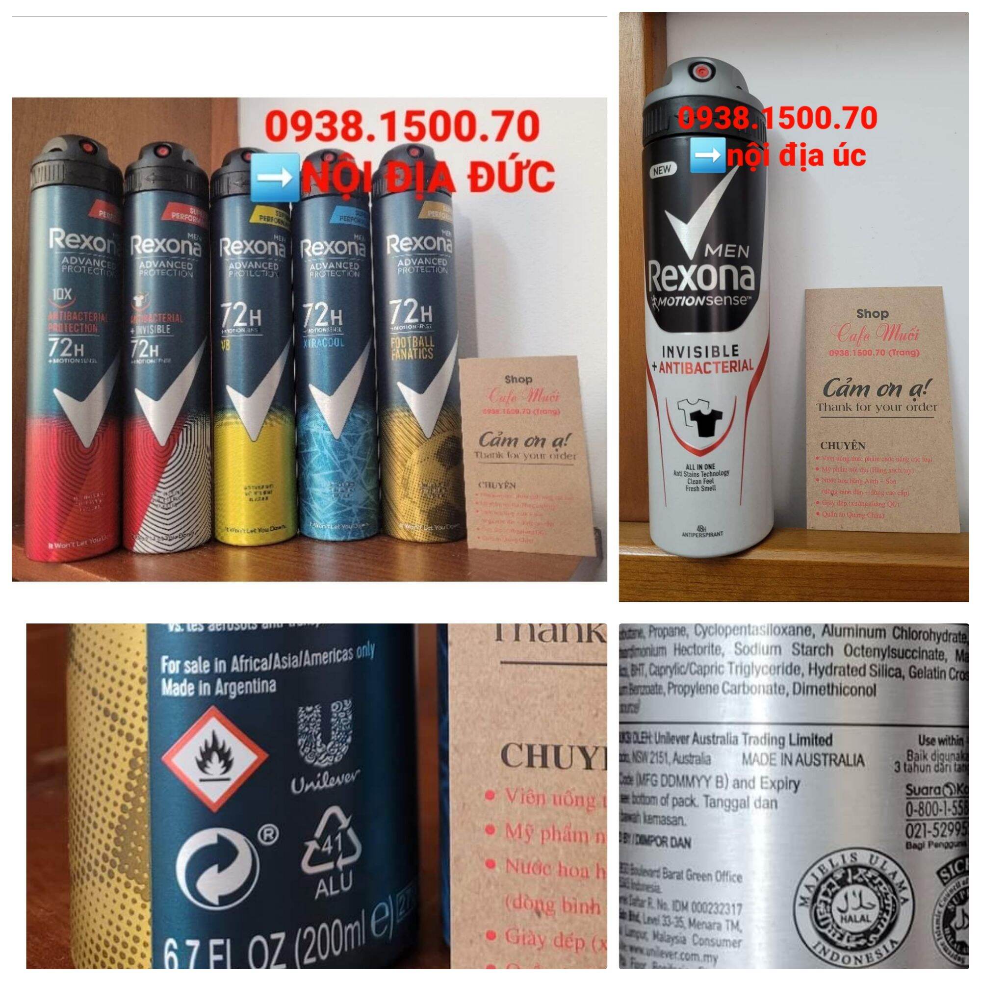Xịt khử mùi nam rexona motionsense 72h ❌hàng nội địa úc & đức c