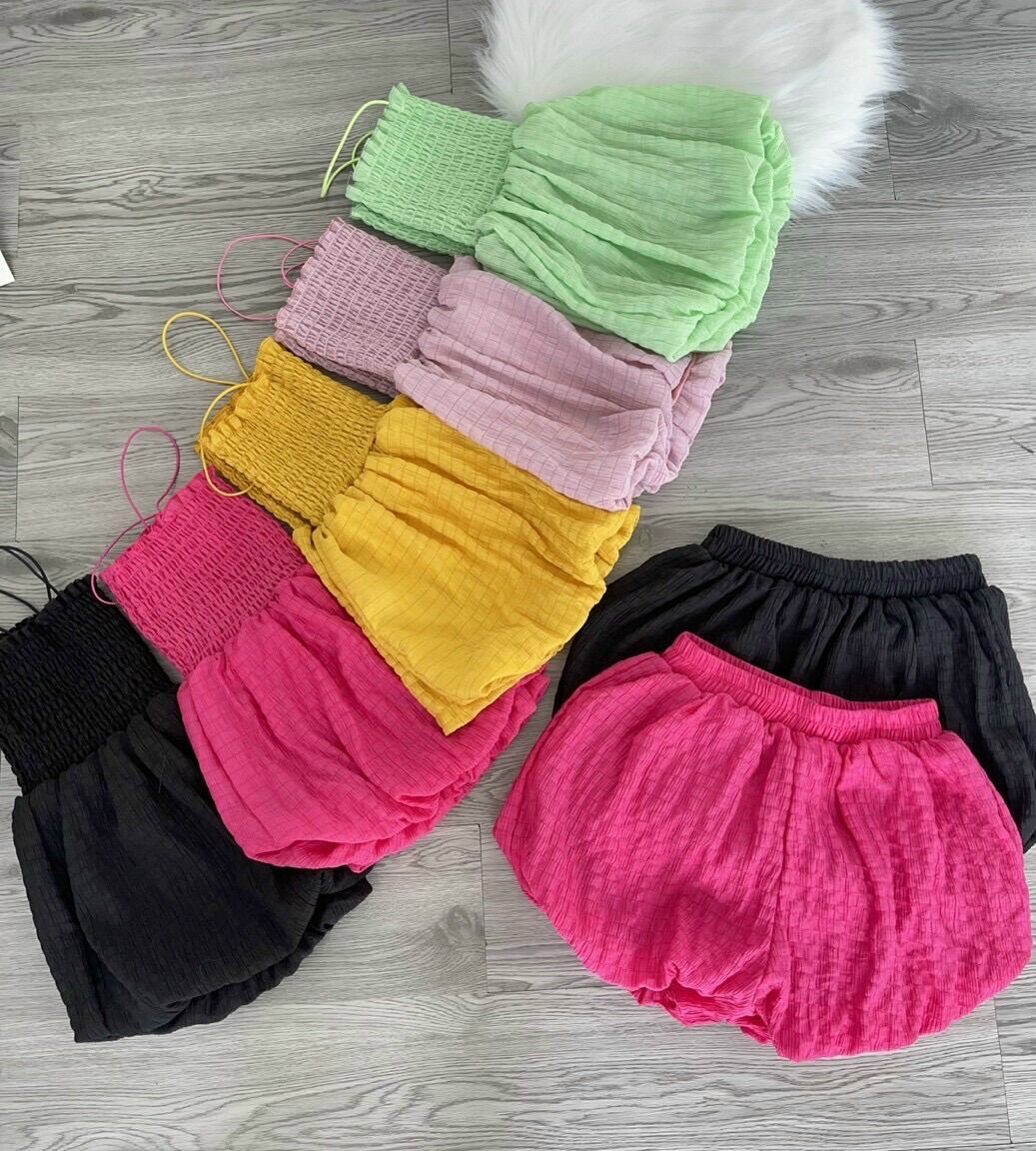 Set bí vải xốp hai dây màu trơn