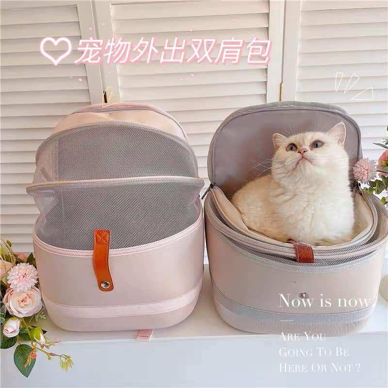 Balo thú cưng chó mèo_ balo phối lưới <sỉ_ lẻ>