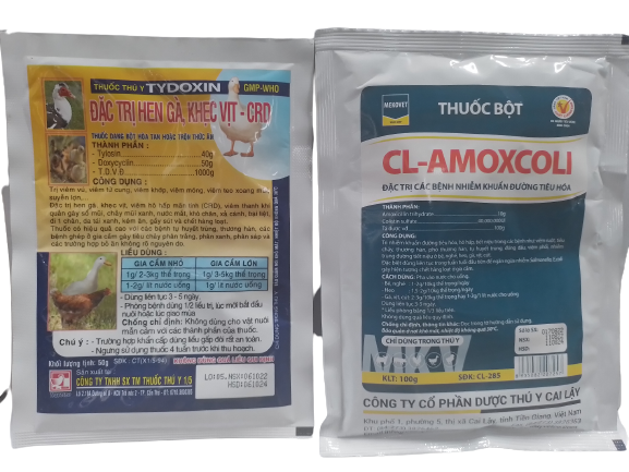 Combo 1 gói tydoxin 50 gram và 1 gói cl amoxcoli 100 gram
