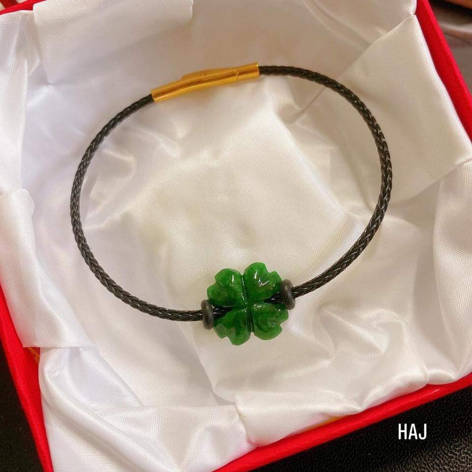 Vòng tay cỏ 4 lá đá cẩm thạch