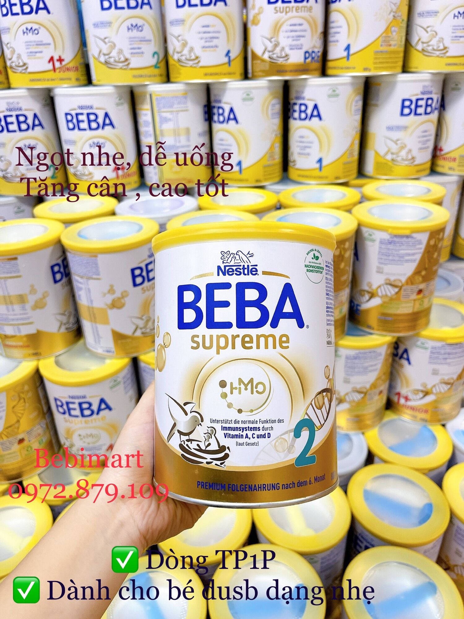 Sữa BeBa Supreme thủy phân một phần ( cho bé di ứng sữa bò)
