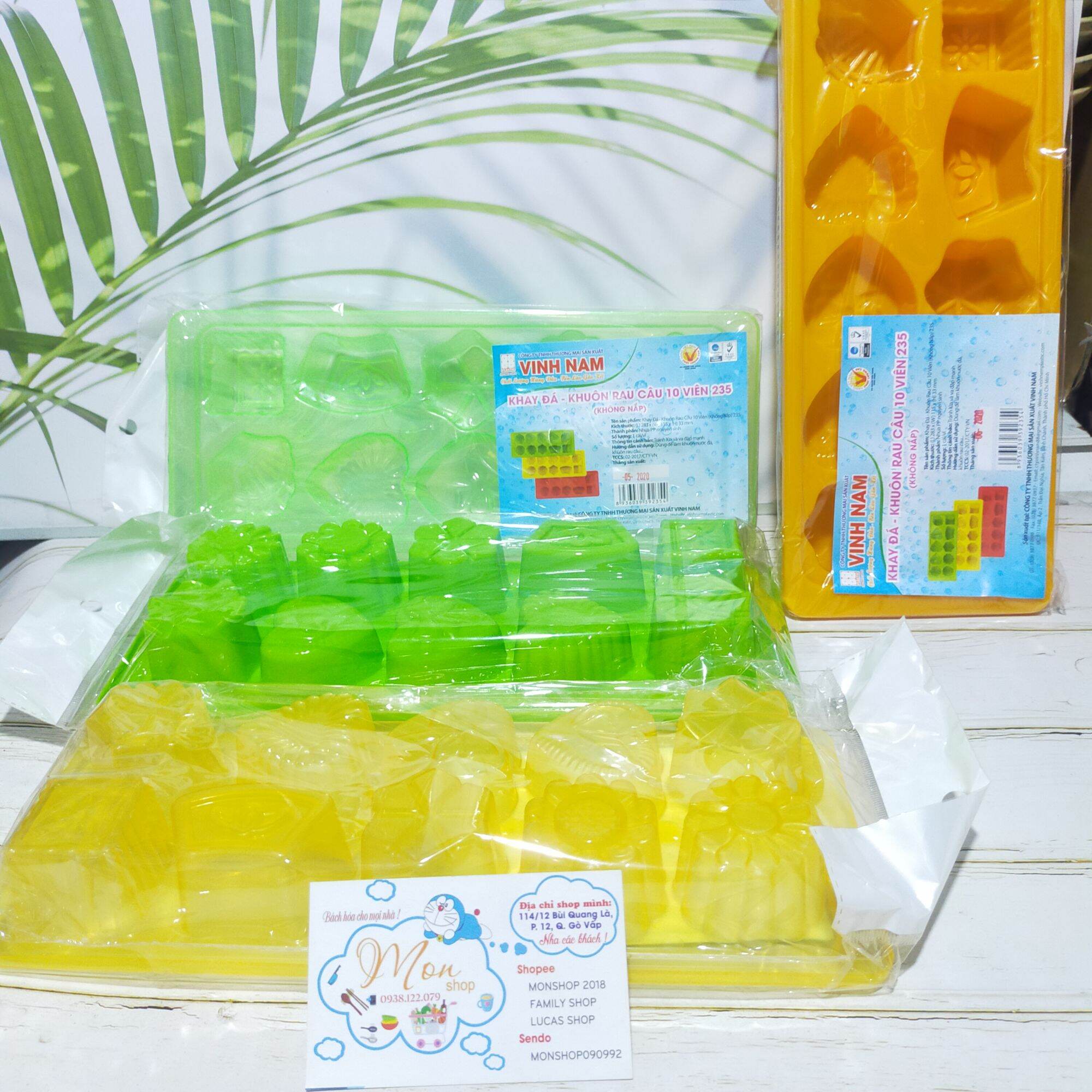 COMBO 3c khay đá - khuôn rau câu 10 viên MS*065