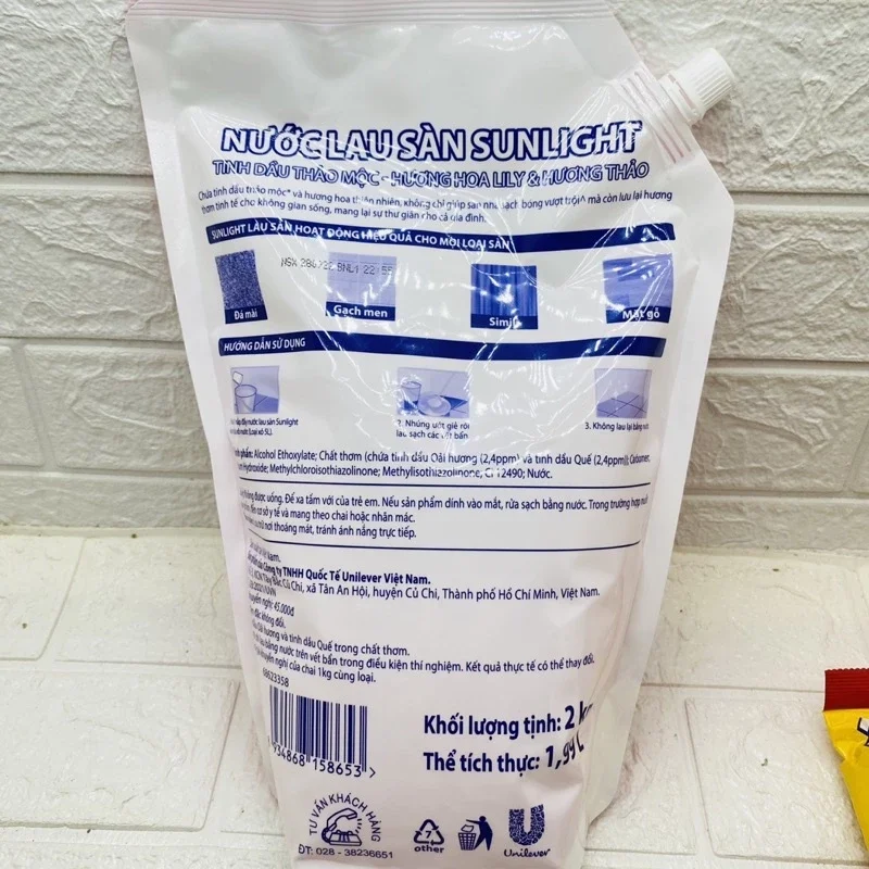 Nước lau sàn sunlight túi 2kg