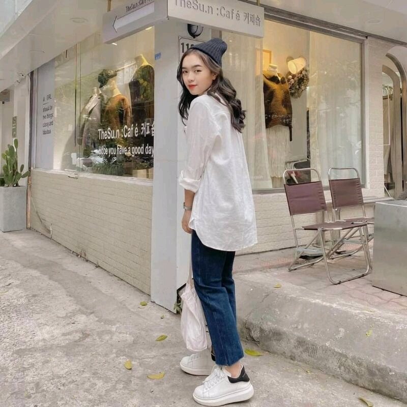 Áo sơ mi basic nữ ulzzang chất thô ( fom rộng )