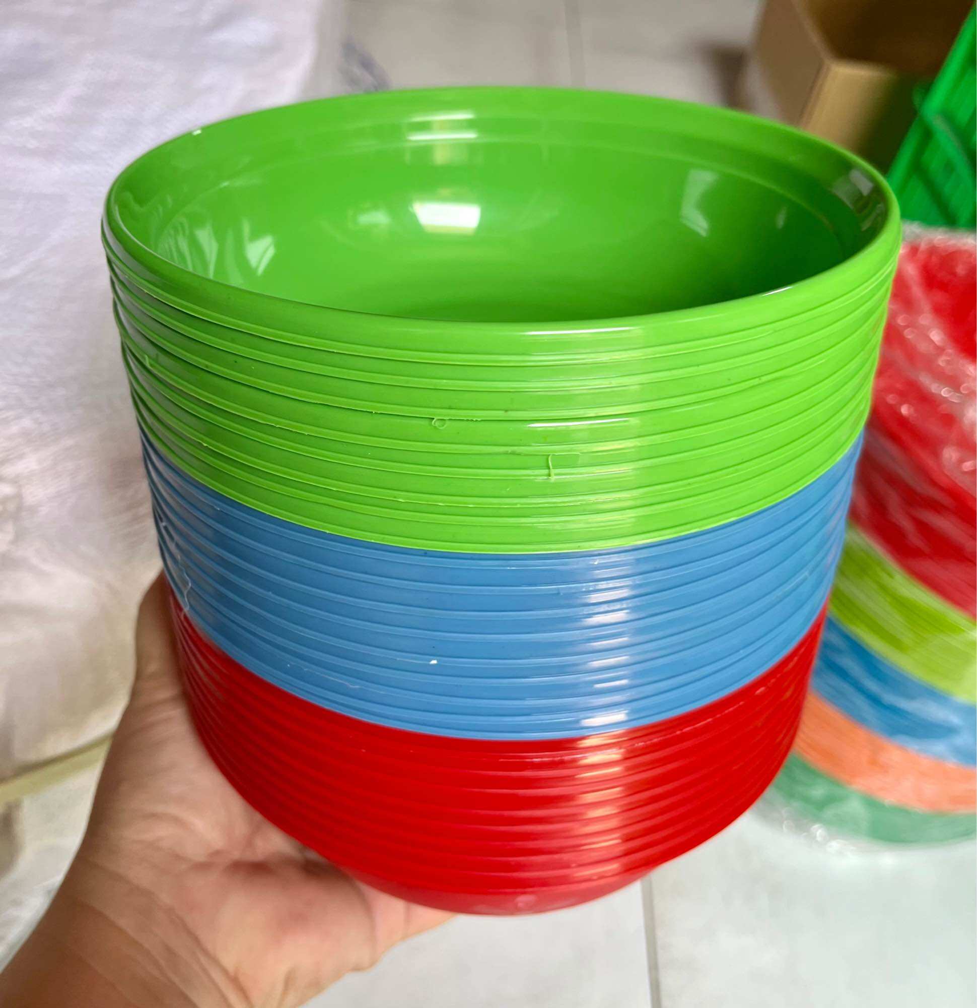 💗Set 10 Cái THAU Nhựa Nhỏ, Đáy Tròn (rộng 16cm và 20cm)