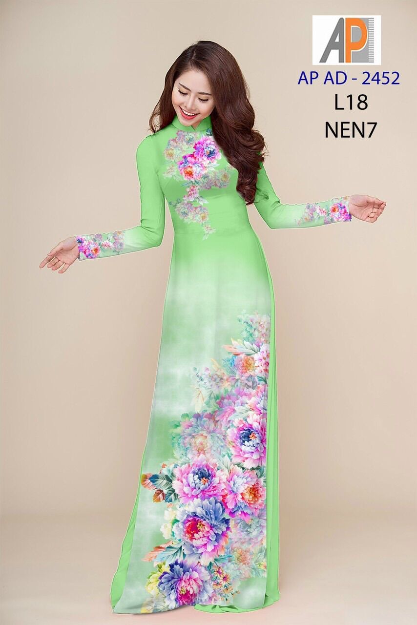 Vải áo dài hoa mẫu đơn