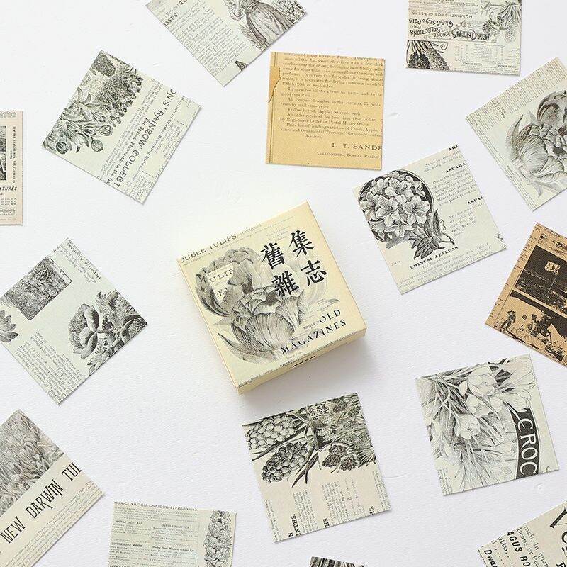 Set 45 sticker Old magazines trang trí bullet journal phong cách retro - Aimée Store