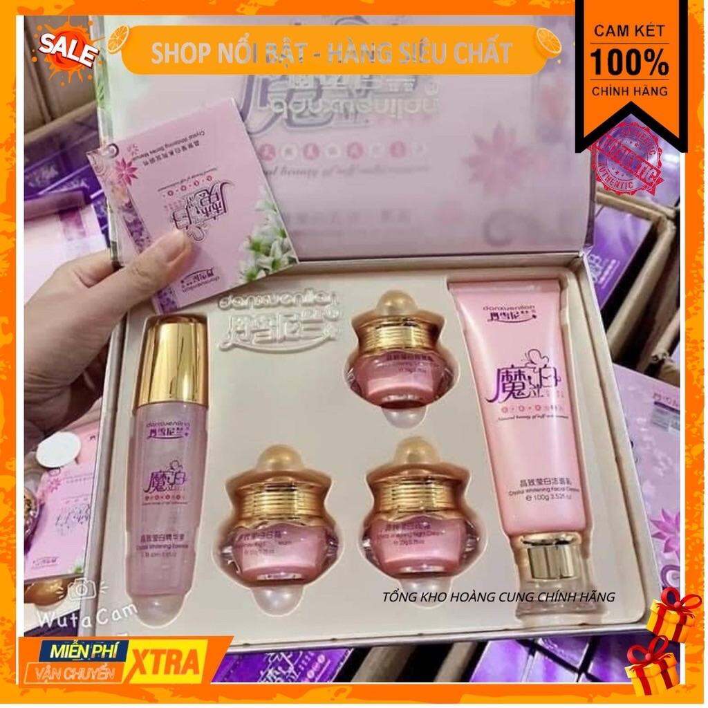 Kem Hoàng Cung Hồng bộ chăm sóc da dưỡng trắng da mặt  body  Bộ 5 sản phẩm tặng kèm 1 bộ nhỏ 3 lọ dùng thử QC1