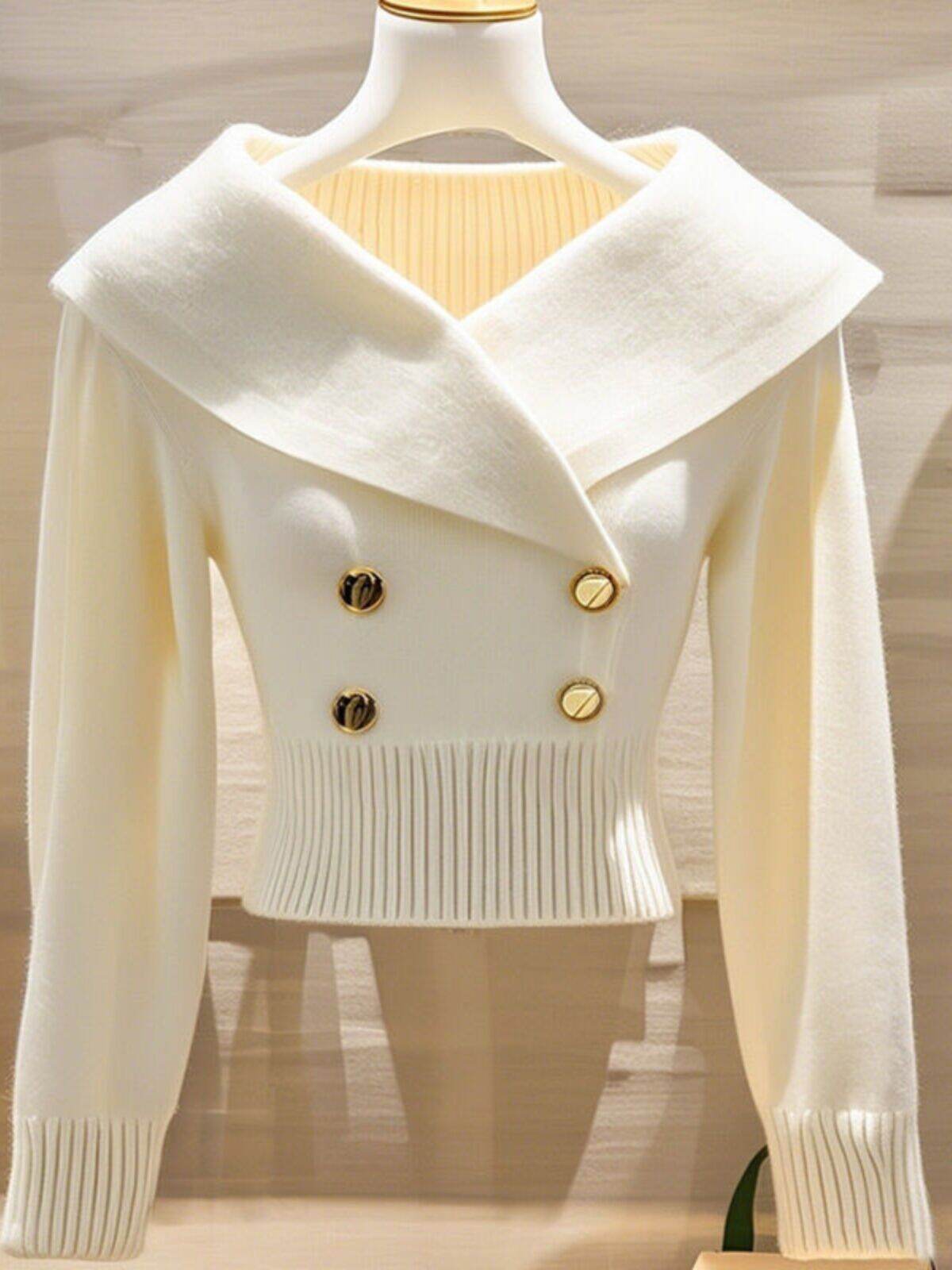 Áo Len Dệt Kim Màu Đỏ Rượu Vang Sang Trọng Dành Cho Nữ Thời Trang Thu Đông Mới Cao Cấp Thanh Lịch Áo Lót Cơ Bản Chất Liệu Polyester