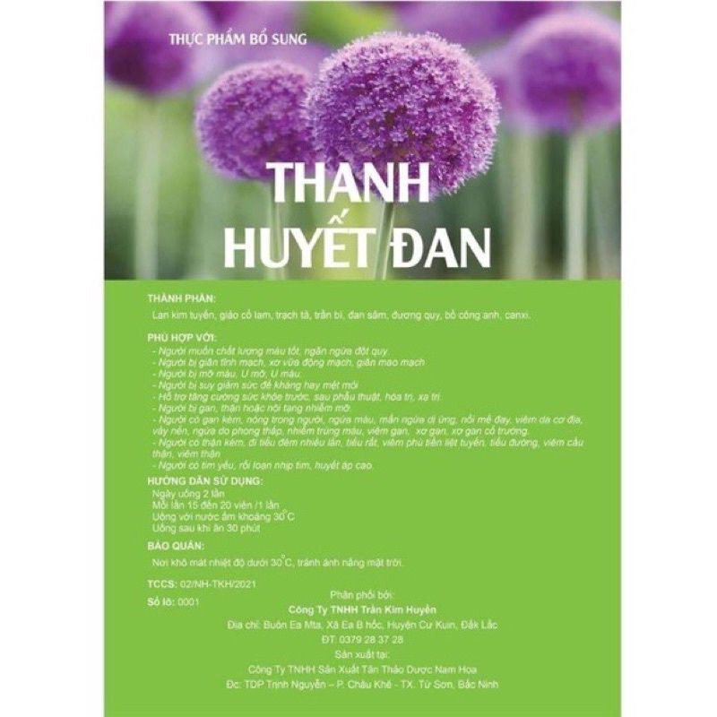 THANH HUYẾT ĐAN TKH