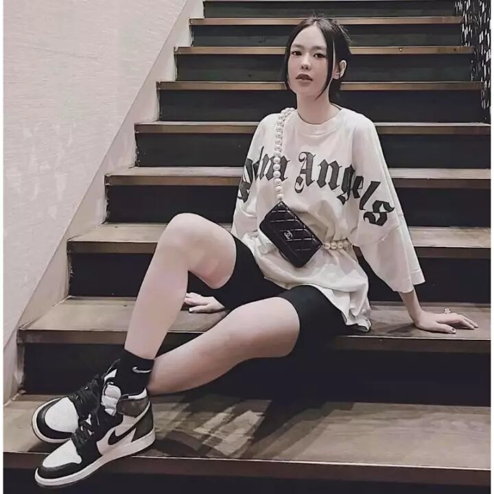 Quần legging lửng đùi nữ Rainbow cuộn tím