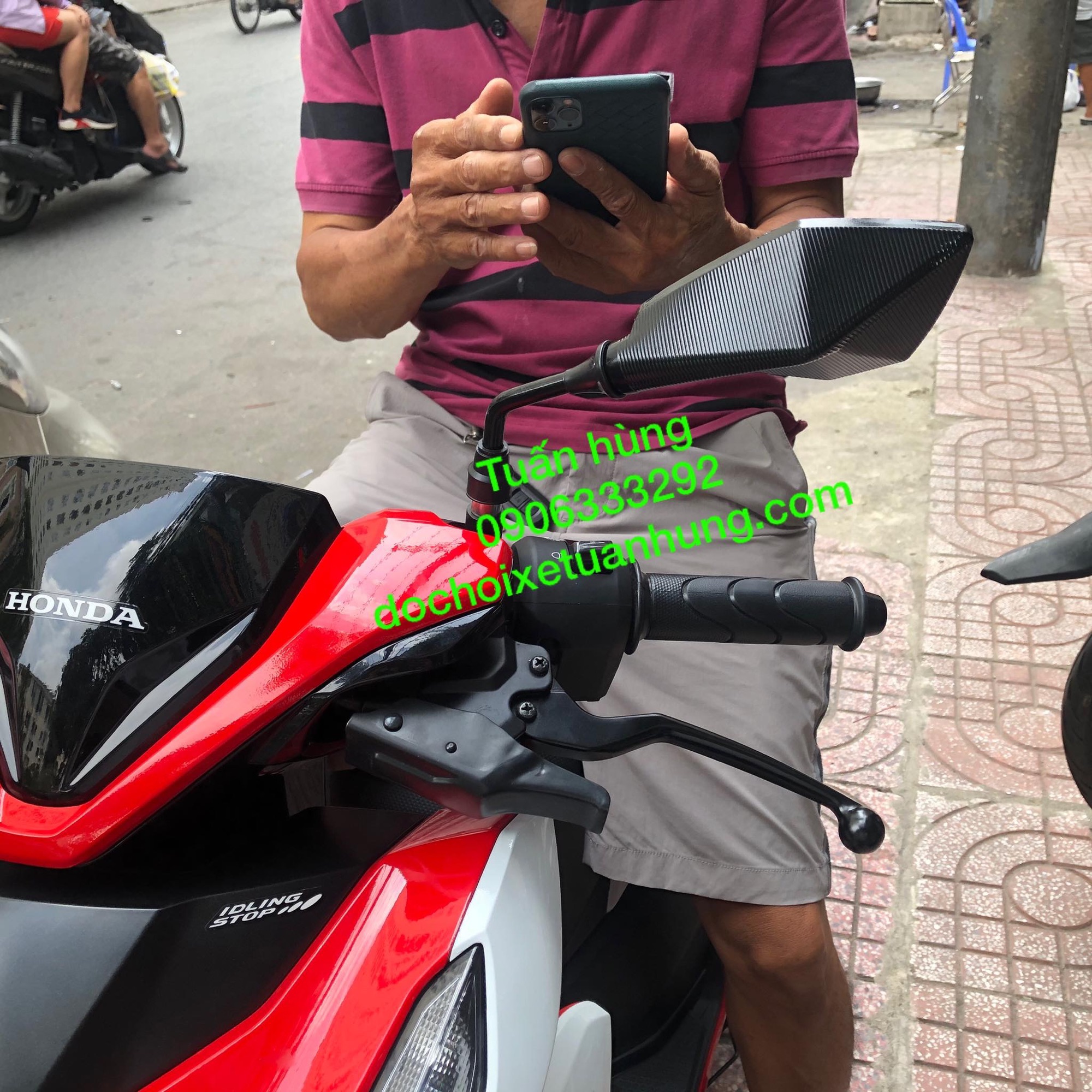 Kính Chiếu Hậu X5 Racing Gắn Xe Máy
