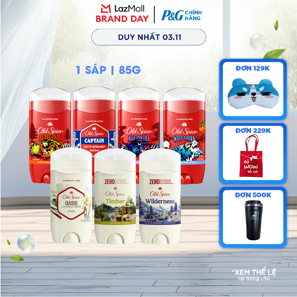 Sáp OLD SPICE Nhập Khẩu Mỹ Khử Mùi Hương NightPanther/ Wilderness w/Lav/ Oasis with Vanilla/ Bearglo