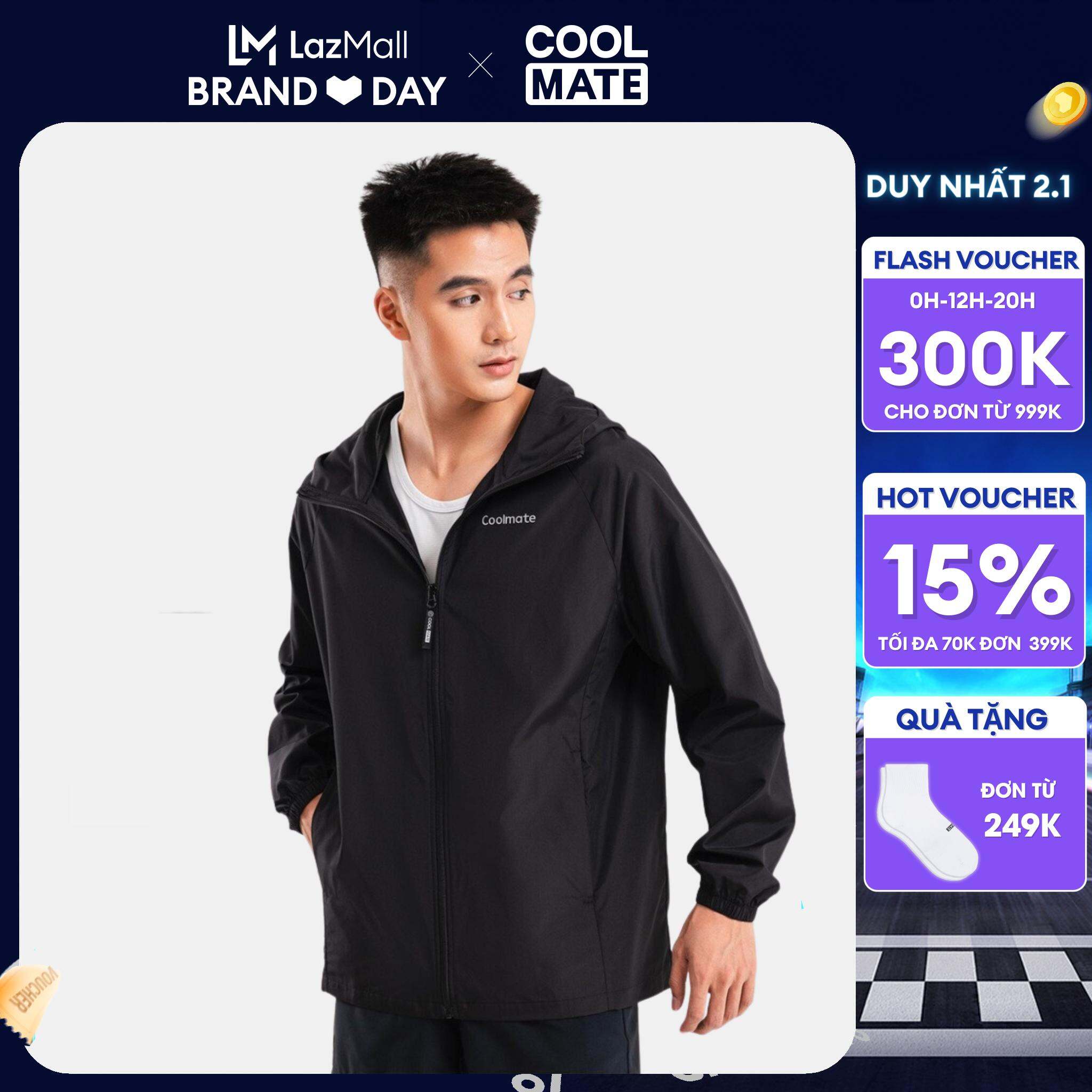 CHỈ 2.1 TẶNG TẤT CỔ TRUNGÁo khoác thu đông nam có mũ Daily Wear trượt nước chống UV 99 thương hiệu Coolmate