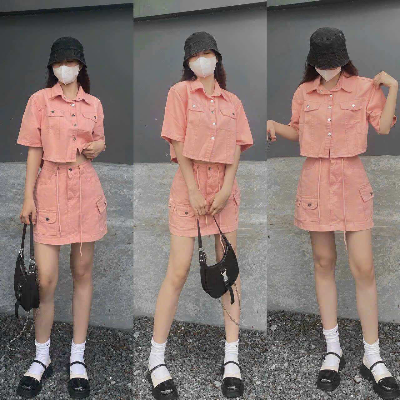 (SHOP TÁO ĐỎ BIGSIZE 50KG ĐẾN 90KG) set váy kaki thun